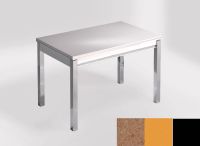 Logo Table mensa ext 100x60 - plateau coral troya - pieds noir - ceinture en bois laque jaune dream 2320_coral-troya_noir_bl-jaune-dr