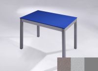 Logo Table licorne 110x70 - h75 - plateau gris expo - pieds argent - ceinture en bois laque argent 2703_gris-expo_argent_bl-argent