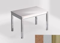 Logo Table mensa ext 100x60 - plateau coral troya - pieds inox - ceinture en bois laque argent 2320_coral-troya_inox_bl-argent