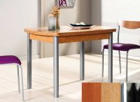 Logo Table hercule 120x70 - plateau cerisier - pieds chrome - ceinture en bois laque chene 1995_cerisier_chrome_bl-chene