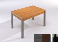 Logo Table mensa ext 110x70 - plateau cendre - pieds chrome - ceinture en polymere wengue 2038_cendre_chrome_pl-wengue