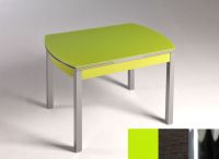 Logo Table hercule 115x75 - plateau vert - pieds chrome - ceinture en bois laque mh cendre 1992_vert_chrome_bl-mh-cendre