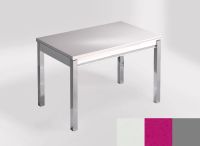 Logo Table mensa 100x60 extension melamin� - plateau blanco zeus - pieds argent - ceinture en bois laque  2331_blanco-zeus_argent_bl-