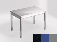 Logo Table mensa 110x70 extension m�lamin� - plateau stellar negro - pieds argent - ceinture en bois laqu 2332_stellar-negro_argent_b