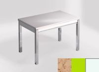 Logo Table mensa ext 100x60 - plateau nile - pieds blanc - ceinture en bois laque vert 2320_nile_blanc_bl-vert