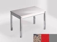 Logo Table mensa ext 100x60 - plateau azul ugarit - pieds argent - ceinture en bois laque rouge 2320_azul-ugarit_argent_bl-rouge