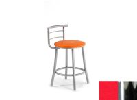Logo Tabouret mimosa 45 - assise en skaitech rouge - pieds chrome 1875_sk-rouge_chrome