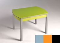 Logo Table hercule 115x75 - plateau gris - pieds noir - ceinture en bois laque orange cool 1992_gris_noir_bl-orange-cool