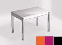 Logo Table mensa 100x60 extension melamin� - plateau naranja cool - pieds noir - ceinture en bois laque m 2331_naranja-cool_noir_bl-m