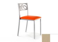 Logo Chaise an�mone - assise en vinyltech beige - pieds blanc 2631_vt-beige_blanc