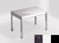 Logo Table mensa 100x60 extension melamin� - plateau ebony  pearl - pieds noir - ceinture en bois laque b 2331_ebony--pearl_noir_bl-b