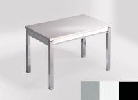 Logo Table mensa 100x60 extension melamin� - plateau khenso - pieds noir - ceinture en bois laque blanc 2331_khenso_noir_bl-blanc