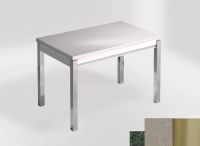 Logo Table mensa 100x60 extension melamin - plateau green river - pieds inox - ceinture en bois laque in 2331_green-river_inox_bl-in