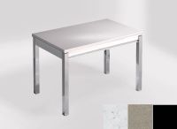 Logo Table mensa 100x60 extension melamin� - plateau bianco rivers - pieds noir - ceinture en bois laque  2331_bianco-rivers_noir_bl-