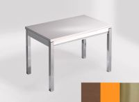 Logo Table mensa 110x70 extension m�lamin� - plateau gedatsu - pieds inox - ceinture en bois laque orange 2332_gedatsu_inox_bl-orange