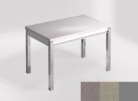 Logo Table mensa 100x60 extension melamin� - plateau gris expo - pieds argent - ceinture en bois laque in 2331_gris-expo_argent_bl-in