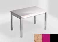 Logo Table mensa ext 100x60 - plateau nile - pieds noir - ceinture en bois laque magenta energy 2320_nile_noir_bl-magenta-energy