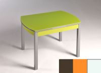 Logo Table hercule 105x60 - plateau moka - pieds blanc - ceinture en bois laque orange 1989_moka_blanc_bl-orange