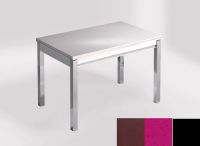 Logo Table mensa ext 100x60 - plateau satori - pieds noir - ceinture en bois laque magenta energy 2320_satori_noir_bl-magenta-energy