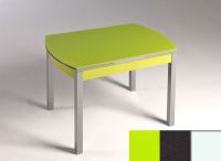 Logo Table hercule 115x75 - plateau vert - pieds blanc - ceinture en bois laque noir 1992_vert_blanc_bl-noir