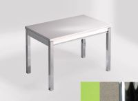 Logo Table mensa ext 100x60 - plateau verde fun - pieds chrome - ceinture en bois laque inox 2320_verde-fun_chrome_bl-inox