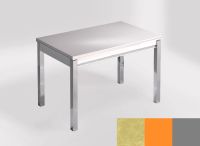 Logo Table mensa ext 100x60 - plateau rhine - pieds argent - ceinture en bois laque orange 2320_rhine_argent_bl-orange