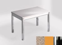 Logo Table mensa ext 110x70 - plateau perla diana - pieds chrome - ceinture en bois laque jaune dream 2321_perla-diana_chrome_bl-jaun