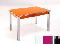 Logo Table mensa ext 100x50 - plateau blanc - pieds chrome - ceinture en bois laque magenta energy 2032_blanc_chrome_bl-magenta-energ