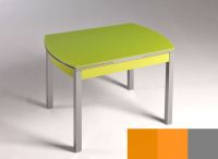 Logo Table hercule 115x75 - plateau orange - pieds argent - ceinture en bois laque orange cool 1992_orange_argent_bl-orange-cool