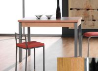 Logo Table mensa ext 100x60 - plateau chene - pieds chrome - ceinture en bois laque chene 2034_chene_chrome_bl-chene