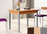 Logo Table hercule 130x80 - plateau wengue - pieds argent - ceinture en bois laque hetre 1999_wengue_argent_bl-hetre