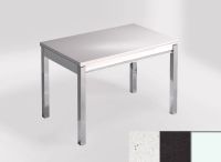 Logo Table mensa 100x60 extension melamin� - plateau mont blanc - pieds blanc - ceinture en bois laque no 2331_mont-blanc_blanc_bl-no