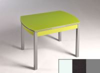 Logo Table hercule 115x75 - plateau blanc - pieds argent - ceinture en bois laque noir 1992_blanc_argent_bl-noir