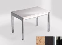 Logo Table mensa 110x70 extension m�lamin� - plateau nile - pieds chrome - ceinture en bois laque noir 2332_nile_chrome_bl-noir