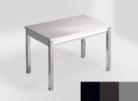 Logo Table mensa ext 110x70 - plateau tao - pieds argent - ceinture en bois laque noir 2321_tao_argent_bl-noir