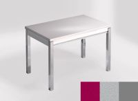Logo Table mensa ext 110x70 - plateau magenta energy - pieds argent - ceinture en bois laque argent 2321_magenta-energy_argent_bl-arg
