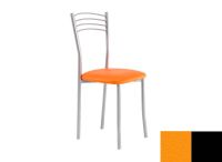 Logo Chaise cam�lia - assise en vinyltech orange fort - pieds noir 1918_vt-orange-fort_noir