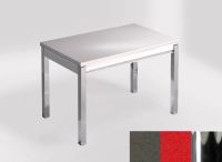 Logo Table mensa 100x60 extension melamin� - plateau amazon - pieds chrome - ceinture en bois laque rouge 2331_amazon_chrome_bl-rouge