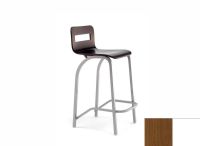 Logo Tabouret tulipe 63 - assise en hetre vernis noyer - pieds blanc 2656_hv-noyer_blanc