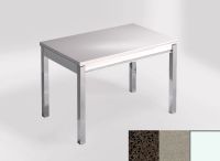 Logo Table mensa 100x60 extension melamin� - plateau marron jupiter - pieds blanc - ceinture en bois laqu 2331_marron-jupiter_blanc_b