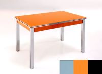 Logo Table mensa ext 100x60 - plateau gris - pieds noir - ceinture en bois laque orange 2035_gris_noir_bl-orange