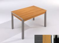 Logo Table mensa ext 135x80 - plateau cendre - pieds chrome - ceinture en polymere chene 2044_cendre_chrome_pl-chene