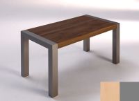 Logo Table lynx fixe 125x70 - plateau hetre - pieds argent 2028_hetre_argent