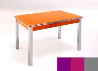 Logo Table mensa ext 100x50 - plateau magenta - pieds argent - ceinture en bois laque magenta energy 2032_magenta_argent_bl-magenta-e