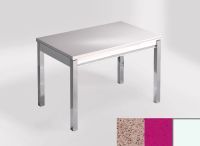 Logo Table mensa 110x70 extension m�lamin� - plateau stellar rojo - pieds blanc - ceinture en bois laque  2332_stellar-rojo_blanc_bl-