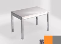 Logo Table mensa ext 100x60 - plateau blue safita - pieds argent - ceinture en bois laque orange 2320_blue-safita_argent_bl-orange