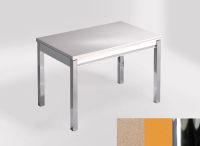 Logo Table mensa ext 100x60 - plateau creme minerva - pieds chrome - ceinture en bois laque jaune dream 2320_creme-minerva_chrome_bl-