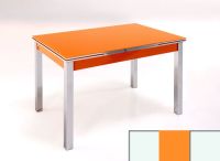Logo Table mensa ext 110x70 - plateau blanc - pieds blanc - ceinture en bois laque orange 2040_blanc_blanc_bl-orange