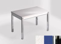 Logo Table mensa 110x70 extension m�lamin� - plateau blanco maple - pieds chrome - ceinture en bois laque 2332_blanco-maple_chrome_bl
