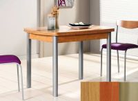 Logo Table hercule 130x80 - plateau chene - pieds inox - ceinture en bois laque cerisier 1999_chene_inox_bl-cerisier